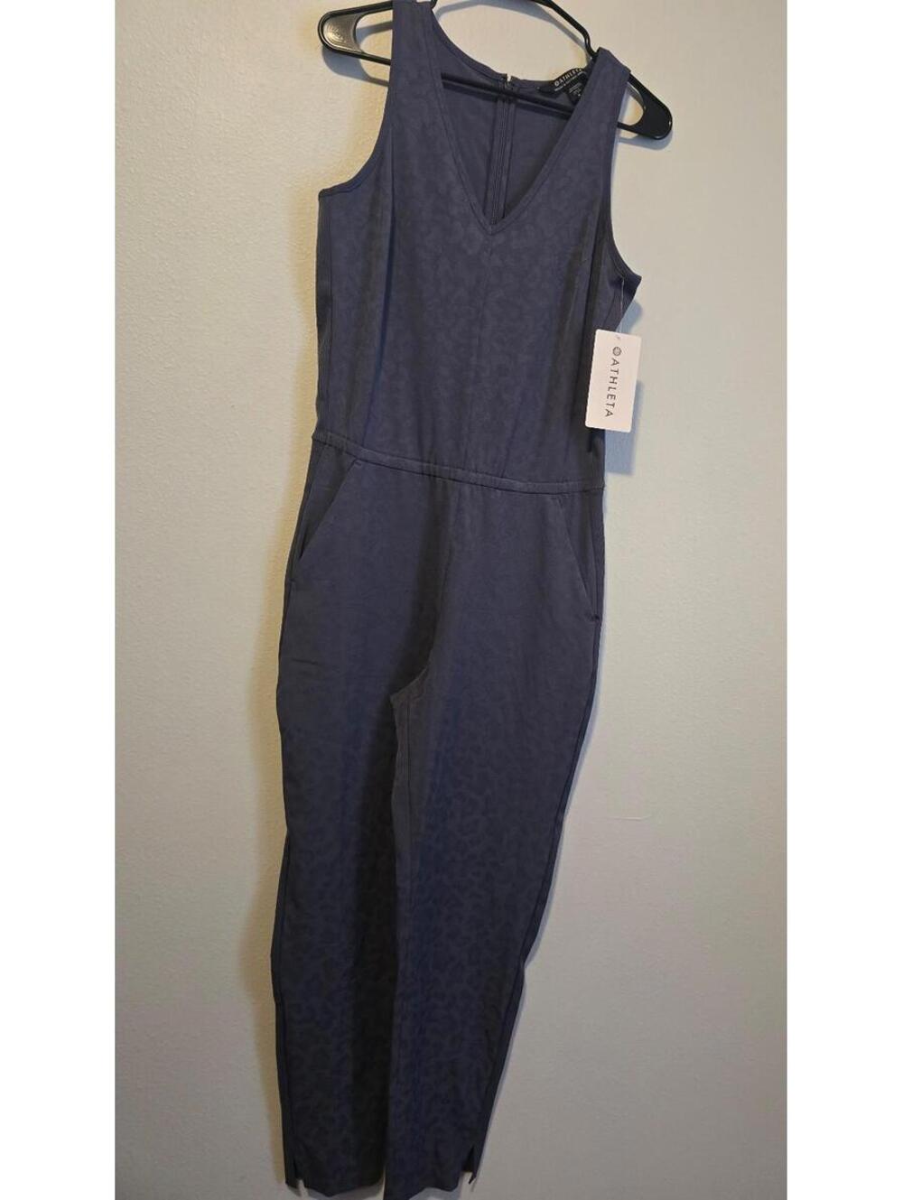 Athleta Cheetah NWT Sleeveless Brooklyn Textured Jumpsuit (6)
